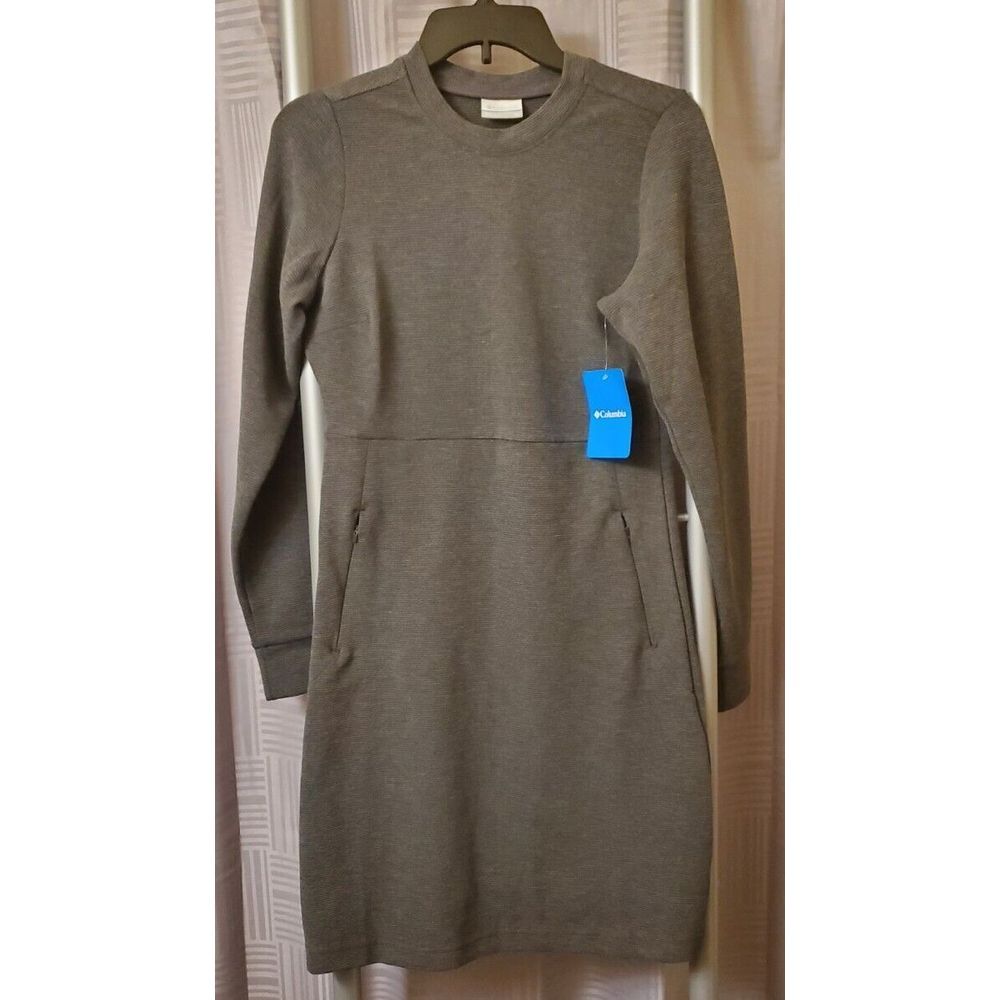 Columbia Women's Gray Firwood Ottoman Long Sleeve Dress W/ Pockets Size XS NWT